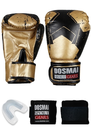 Dosmai Lykia Boks Eldiveni Boks Dişlik Boks Bandaj Set Altın 12oz Altın
