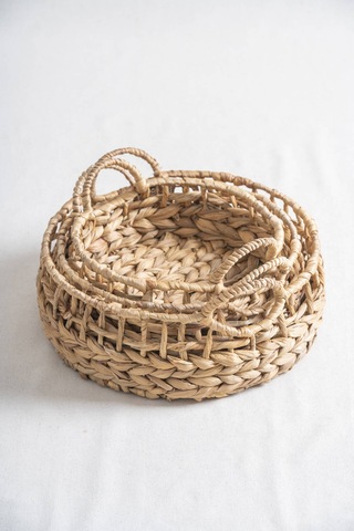 Soléa Hasır 3 Lü Sepet Seti Krem