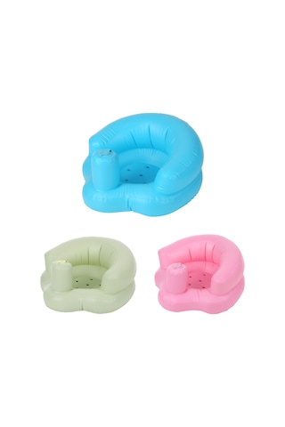 Şişme Bebek Sandalyesi Taşınabilir Çocuk Kanepesi Güvenlik Eğitim Koltuğu Bebek Arabası Oyun Banyo Zemin Plaj Havuz Kenarı Pvc Pembe