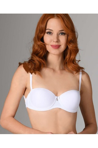 Nbb Destekli Push-up Straplez Cuplı Basic Sütyen- 3520 Beyaz