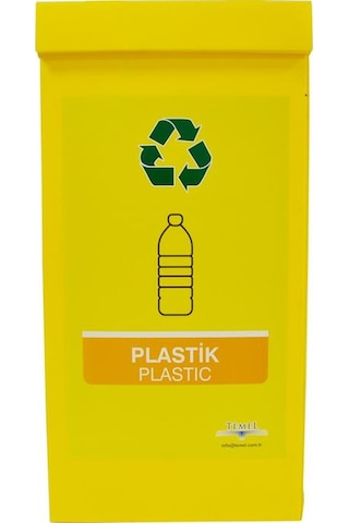 Geri Dönüşüm Kutusu - Sıfır Atık Kutusu Sarı plastik