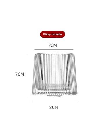 Pazly Yaratıcı Şarap Kadehi - Viski Bardağı Kristal Cam, Düz Dikey Desen Şeffaf Bara Cam Şeffaf