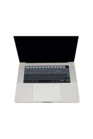 Macbook Türkçe Q Klavye Koruyucu M1-m5 A2681 A3113 A3240 A3449 A2442 A3426 A3434 A2485 A3429 Air 13.6-15.3 Pro 14-16 Neo 13 Silikon Keyboard Cover Touch Id Siyah Gri