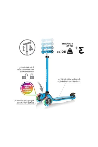 Işık Yayan Tekerlekli Scooter, Çocuklar İçin Eğlenceli Ve Güvenli Taşıma Aracı Açık Füme - Füme - Kahverengi