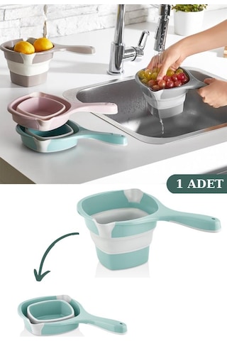 Flosoft Katlanabilir Maşrapa, Akordiyon İki Uçlu Saplı Maşrapa Yeşil