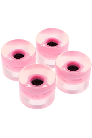 Homyl 4 Adet 60mm Işıklı Kaykay Longboard Tekerlekleri Pembe Pembe Çok Renkli
