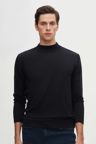 D's Damat Regular Fit Lacivert Pamuk Karışımlı Yarım Balıkçı Triko Kazak Lacivert