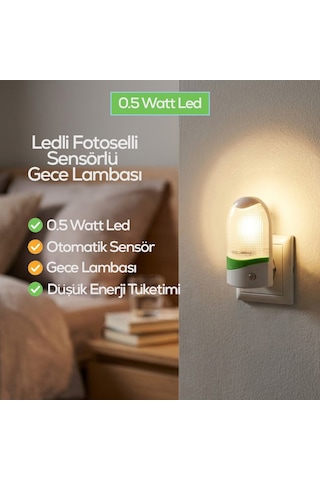 Softled-6852 Fotosel Gece Lambası 0.5w 4led Oval - 10'li Paket Diğer