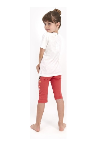 Minnie Mouse Lisanslı Lucky Stars Krem Kız Çocuk Kapri Takım 5274-26591 Krem