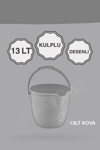 Çocuklar İçin 2'li Banyo Seti Kulplu Kova & Oluklu Maşrapa Set Gri