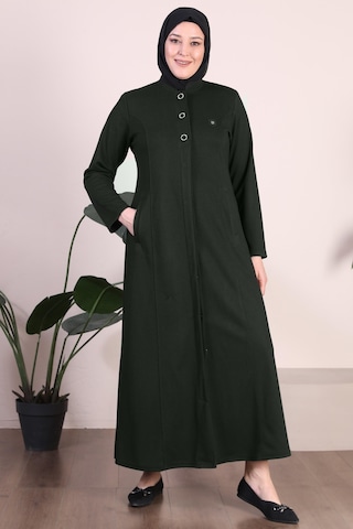 Kadın Büyük Beden 3 Düğmeli Pardesü 001