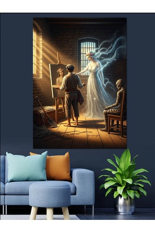 Ahşap Tablo Hayalet Ressam Atölye Çizimi