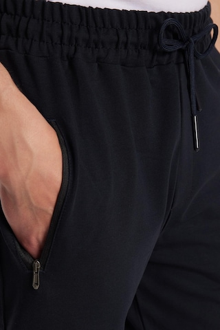 Tudors Unisex Standart Fit Pamuklu 2 İplik Fermuar Cepli Lastikli Bağlamalı Düz Paça Lacivert Eşofman Altı-34053 Lacivert