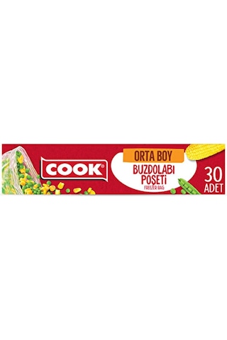 2 Adet Cook Buzdolabı Poşeti Orta Boy 24x38 Cm 30 Yaprak