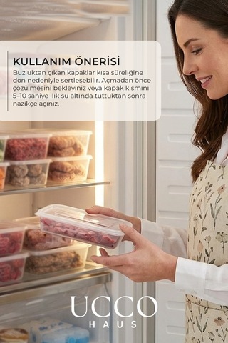 10 Adet 500ml Ekonomik Plastik Buzdolabı Dondurucu Erzak Sızdırmaz Saklama Kabı Buzluk Organizer Şeffaf