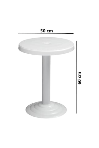 Omnipazar Mt-gf401a Beyaz Medio Bahçe Balkon Sehpa Ø50 Cm