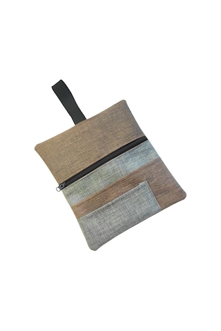 Su Geçirmez Fermuarlı İmperteks Kumaş Tütün Kesesi Çantası Tütünlük Rd50 Kahverengi