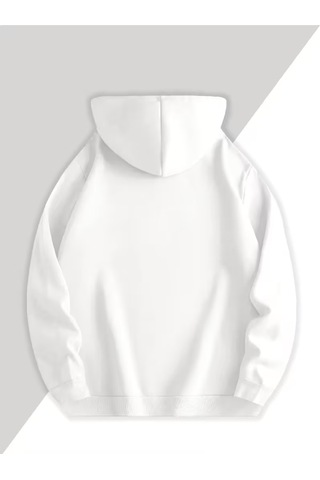 Nevermind Sevgili Kombini Hoodie Merry Christmas Baskılı Çift Kapüşonlu S Beyaz