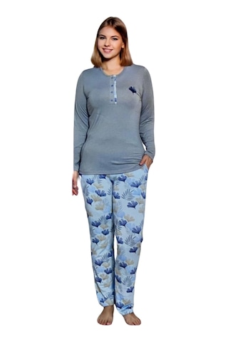 Limissi Viskon Alt Desenli Pijama Takımı Gül Kurusu