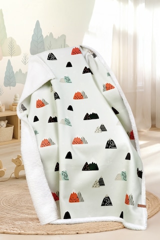 Fluffy Bebek Battaniyesi 80x100 Cm Poyraz Kundak Puset Çift Taraflı Koyun Tüyü Battaniye