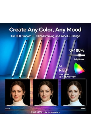 Photoolex B1200 120 Cm 38w App Kontrollü Rgb Tube Led Işık - Ls-158pl-01