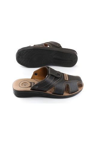 Gezer Yazlık Erkek Çıtçıtlı Ayarlanabilir Terlik-Sandalet (554653081) Siyah