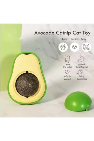 Avokado Şeklinde Catnipli Doğal Kedi Yalama Topu 6 Cm