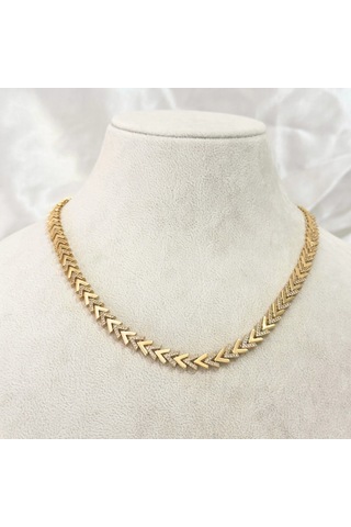 Vıp Seri Zirkon Taşlı Ok Kolye Gold Gold