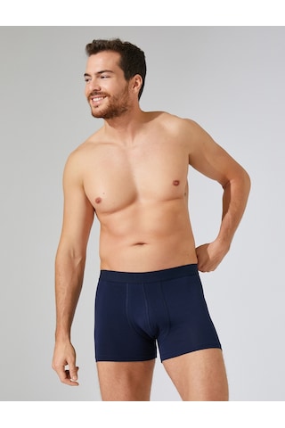 Koton 2'Li Boxer Pamuklu Desenli Saks Desenli 3Wlm90065Mk 3Wlm90065Mk9D6 Saks Mavisi