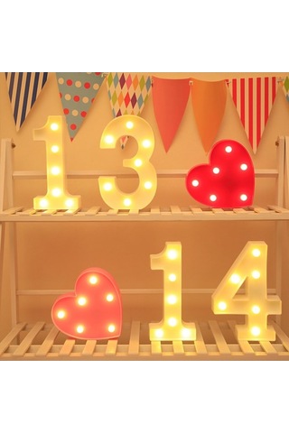 Pazly Led'ler Numaraları Işık Ampullerle Ayakta Burcu Gece Renkli L5699-8 Diğer Ürün Diğer