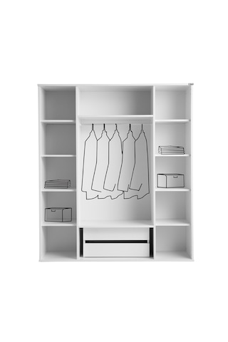 Pema Home Peri %100 Mdf Membran 4 Kapaklı Dolap Gardırop Aynasız Aytaşı