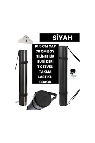 Proje Tüpü Bazuka 10.5 Cm Çap 76 Cm Boy Silinebilir Suni Deri T Cetveli Takma Lastikli Bback