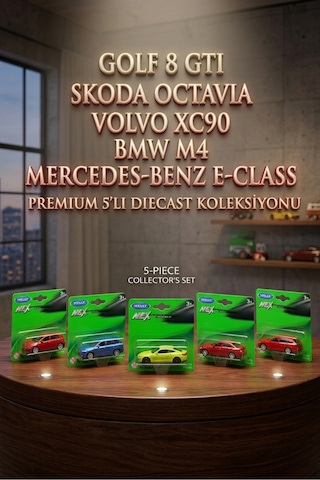 Alpmodel Golf 8 Gti Skoda Octavia Volvo Xc90 Bmw M4 Mercedes Benz E Class 1/64 Ölçek Welly Diecast Metal Model Araba