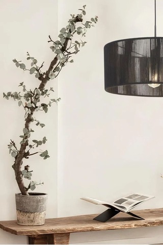 Dekoratif Sarkıt Avize Lambader Başlığı Siyah Siyah