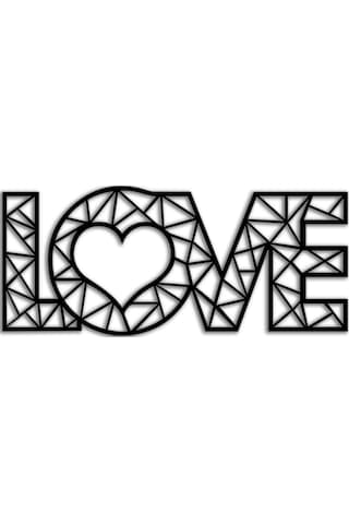 Cajuart Dekoratif Modern Siyah Büyük Ahşap Love Yazısı Tablo Aşk