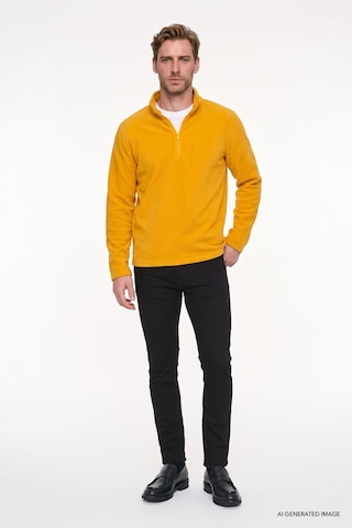 AC&Co / Altınyıldız Classics Anti-Pilling Tüylenme Yapmayan Bato Yaka Erkek Polar Sweatshirt 4A5221100016SARXXL Sarı