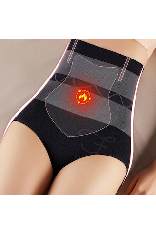 Siyah Flarixa Kadın Kış Termal İç Çamaşır Yüksek Bel Düz Göbek Külot Sıcak Saray Külot Dikişsiz Külot Ateş Termo Elbise Siyah