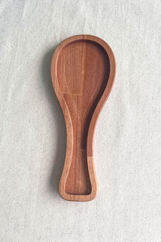 Ahşap Kirli Kaşıklık - Kaşık Altlığı / Kepçelik 27x11 Cm Doğal Kayın Ağacı - Kl-kp52s7