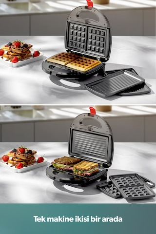 Homend Toastbuster 1325H Çıkarılabilir Waffle Plakalı Tost Makinesi
