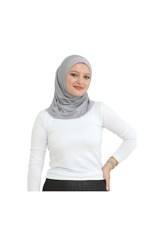 Spor Başörtüsü Kadın Hazır Giyim Türban Viskon Eşarp Şal - Gri Gri
