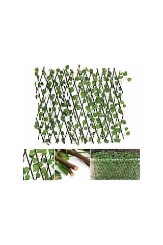 Yapay Çiçek Akordiyon Çit Yapay Sarmaşıklı Duvar Dekoru 210 x 90 CM