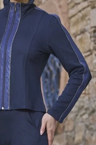 Cossy By Aqua 26003 Kadın Uzun Kollu Dik Yaka Önden Fermuarlı Eşofman Takımı-lacivert Lacivert