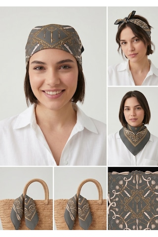 Sisley Flora Bandana/fular -2015-47 47 Antrasit