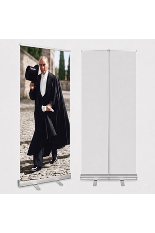 Atatürk Poster Baskılı Roll Up Banner 85x200cm No:3 Diğer