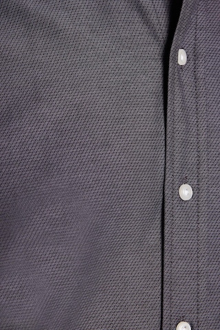 Tudors Modern Slim Fit Uzun Kollu Pamuklu Kolay Ütü Armürlü Erkek Füme Gömlek-23987 Füme
