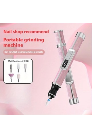 Willowhaven Profesyonel Tırnak Taşlama Ve Cilalama Kalemi Gri Kolay Paket 5 Başlık 3 Hız Usb-c Şarj Ev Salon