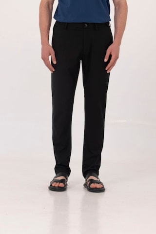 Sabri Özel Siyah Yanı Lastikli Köprülü Kemerli Slim Fit Jogger Pantolon