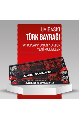 Türk Bayraklı, 2 Adet Premium Uv Baskılı Kişiye Özel Plakalıkhane