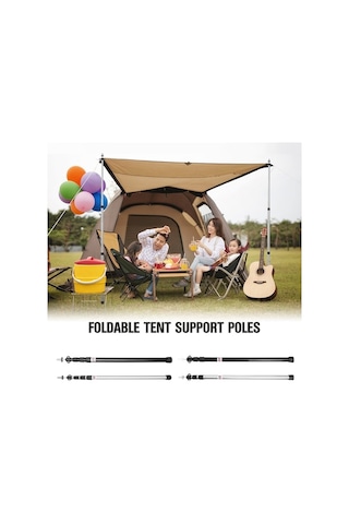 Artfulabode Yürüyüşü Yedek Tente Tent Siyah Sırt Pol Plaj Kamp Kalınlaştırılmış Direkler Direği Destek Çubukları Çubuğu Çantası Çadır Çadır Çadır Barınağı Ayarlanabilir Alüminyum Alaşım Aksesuarları Ut Siyah