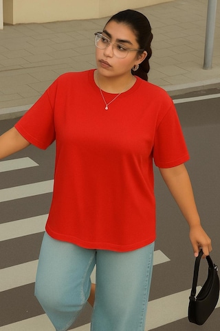 Büyük Beden Unisex Tişört Kırmızı